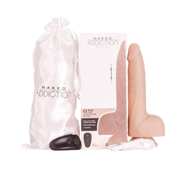 Фалоімітатор із пульсацією Addiction Naked Addiction 8.5” Thruster - Vanilla Sex Aura | Зображення 9