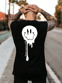 Футболка мужская с принтом повседневная M Черная