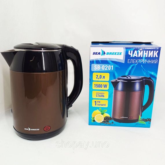 Гарний кухонний чайник SeaBreeze SB-0201 1.8 л 2000 Вт, Чайник електричний для дому красивий GH-53 | Зображення 2