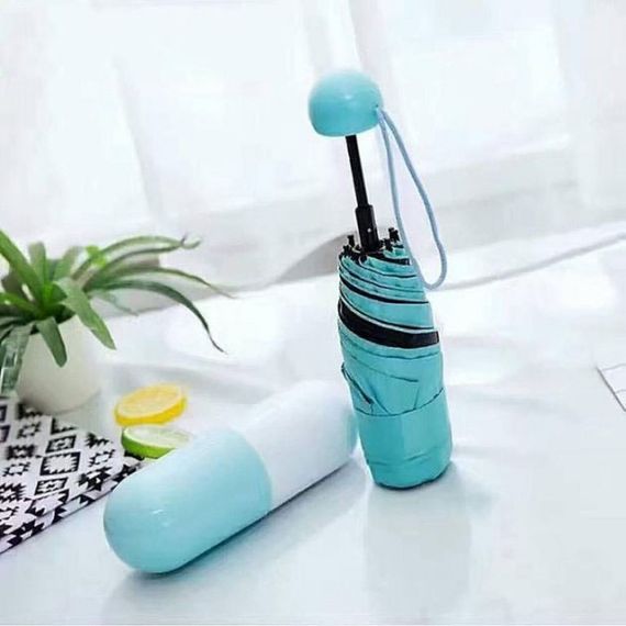 Компактна парасолька в капсулі-футлярі синій, маленька парасолька в капсулі. Колір: блакитний | Зображення 2