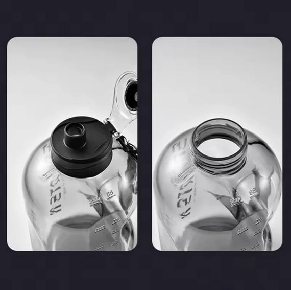 Пляшка SPORTS 2700 мл — Чорна BPA-free, ударостійка, з герметичною кришкою та посиленою ручкою | Зображення 3