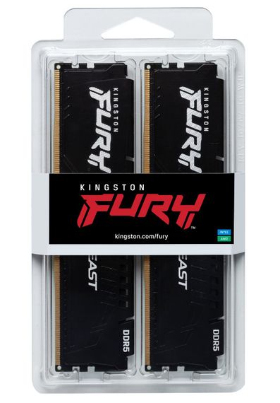 Память ПК Kingston DDR5 16GB KIT (8GBx2) 6000 FURY Beast Black EXPO KF560C36BBEK2-16 | Зображення 5