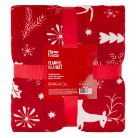 Плед Ardesto Christmas Flannel 160х200см, 100% поліестер, олені, червоний (ART0126PB)