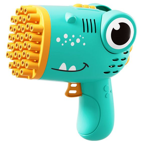 Пистолет для мыльных пузырей Dinosaur Bubble Gun с насадкой на 40 отверстий 50ml Green