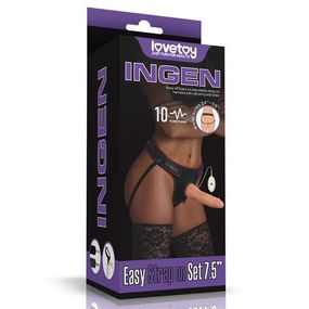 Страпон з вібрацією - Ingen Easy Strap-On Set 7.5" With Vibration Sex Aura