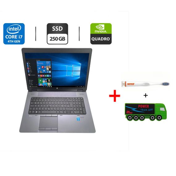 Мобильная рабочая станция Б-класс HP ZBook 17 G2 / 17.3" (1920x1080) TN /Core i7-4800MQ (4 (8) ядра по 2.7 - 3.7 GHz) / 16 GB DDR3 / 250 GB SSD / Quadro K3100M, 4 GB GDDR5, 256-bit / WebCam б/у + Подарок Зубная щетка Colgate+Павербанк