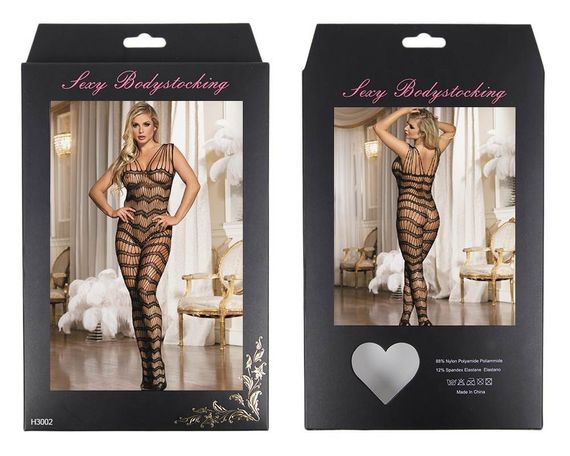 Комбинезон в сеточку, полупрозрачный Star Night, черный, XS-M sexstyle | Зображення 3