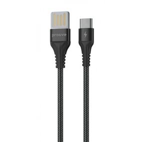 Кабель Proove Double Way Weft Type-C 2.4A (1m), Черный, 1.0 м