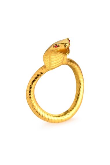 Ерекційне кільце з головою кобри Master Series: Cobra King Golden Cock Ring Sex Aura | Зображення 1