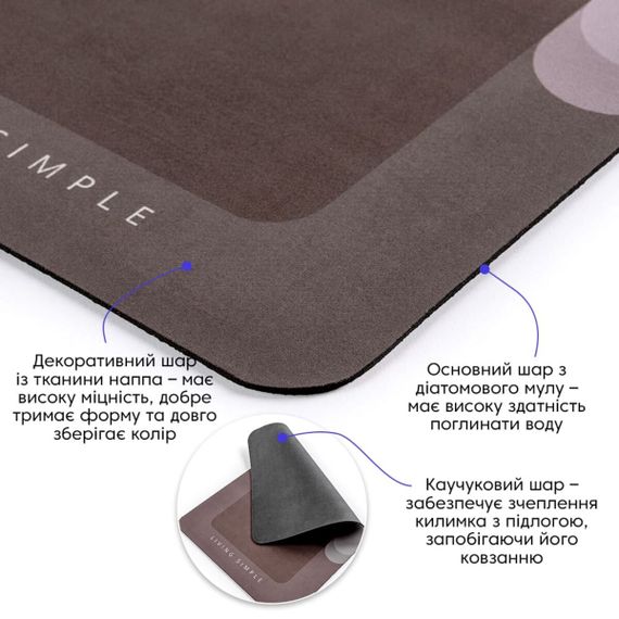 Вологопоглинаючий килимок "Living Simple" 38*58CM*3MM (D) SW-00001572 | Зображення 1