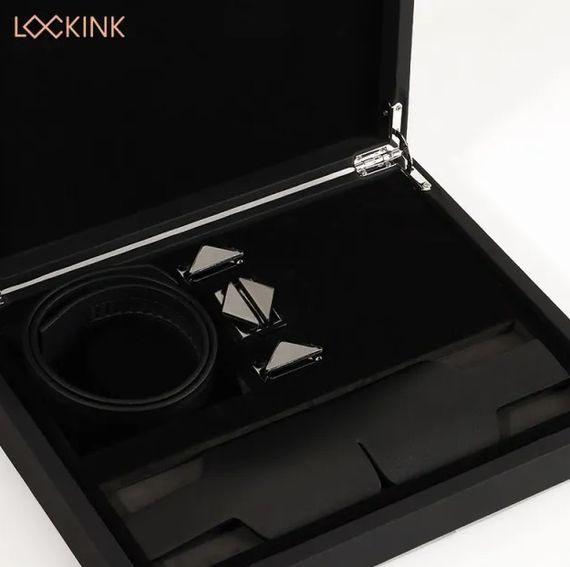 Маска шкіряна на очі Чорна Lockink | Зображення 5