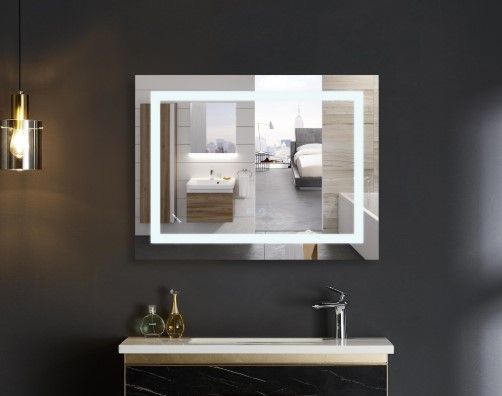 Дзеркало Mixxus WARM MR12-80x70-REVERSE з LED Touch, Anti-fog, димером, регулюванням яскравості (MI6936) | Зображення 3