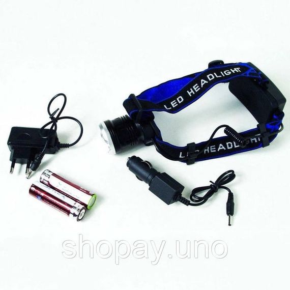 Налобний ліхтар Bailong BL-T24-P50 акумуляторний LED/Zoom 3 режими роботи, ліхтар на голову для риболовлі | Зображення 5
