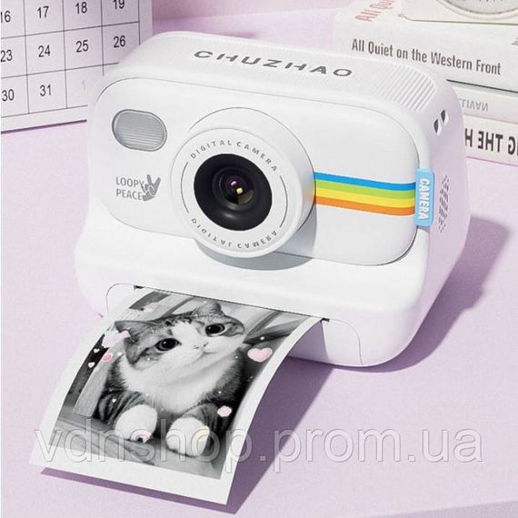 Музыкальный фотоаппарат игрушка, Детский цифровой фотоаппарат с принтером Маленький HW-85 | Зображення 5