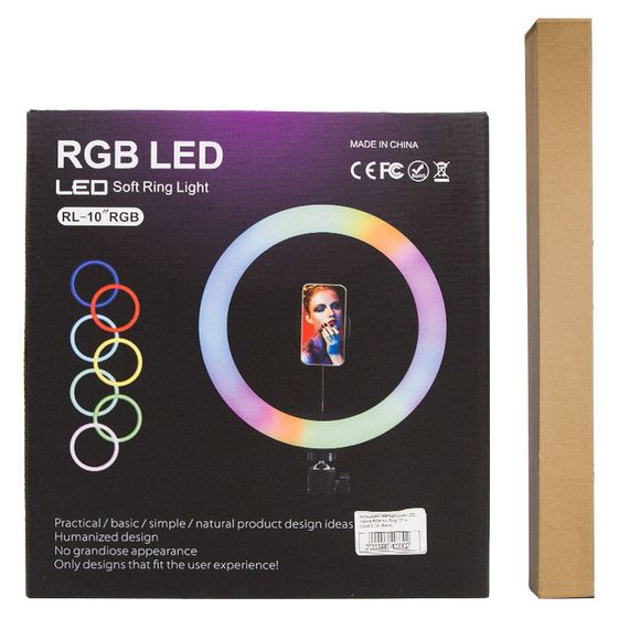 Кольцевая светодиодная LED лампа RGB Arc Ring 13" + tripod 2,1m Black | Зображення 5