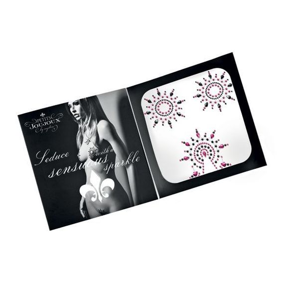 Пестіс з кристалів Petits Joujoux Gloria set of 3 - Black/Pink, прикраса на груди та вульву | Зображення 2