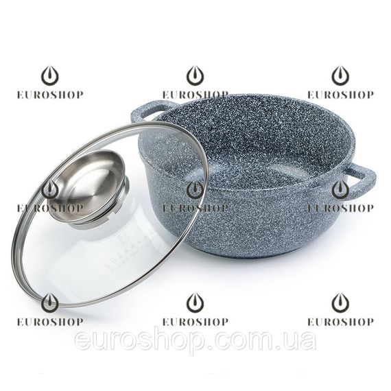 Казан каструля Edenberg EB-3979 5,5 л, 26 см, гранітне покриття, індукційне дно, кришка, казан круглий