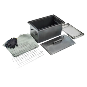 Коптильня з гідрозатвором з чохлом та рукавичками 510*310*300мм (товщина 2мм) СИЛА