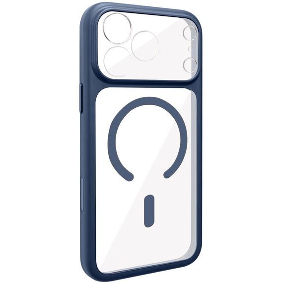 Чехол TPU GETMAN Moon Clear with MagSafe для Apple iPhone 17 Pro (6.3") Blue