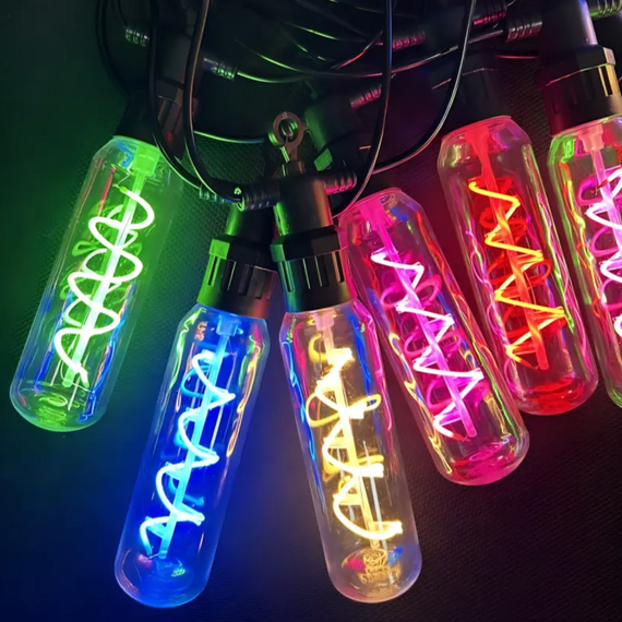 Гирлянда Удлинённые лампы спираль SFK-48 220V ∙ Уличная LED-гирлянда SFK-48 с удлинёнными спиральными лампами | Зображення 2