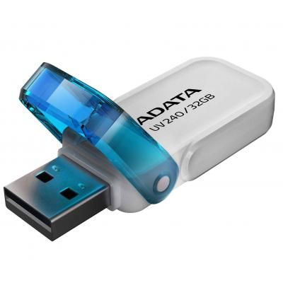USB флеш накопичувач ADATA 32GB UV240 White USB 2.0 (AUV240-32G-RWH) | Зображення 1