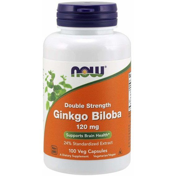 Гінко білоба NOW Foods Ginkgo Biloba Double Strength 120 mg 100 Veg Caps