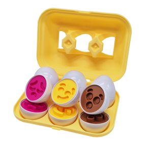 Сортер-головоломка Монтессори Яйца со смайлами DF29A 6 шт в лотке