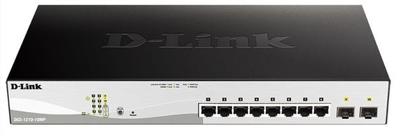 Коммутатор D-Link DGS-1210-10MP 8xGE PoE, 2xSFP, 130Вт (DGS-1210-10MP)