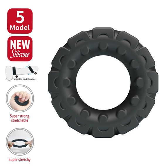 Ерекційне кільце Crazy Bull Laiden Super Soft Silicone Cock Ring – Black | Зображення 1