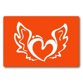 Трафарет для біо-тату Сердечко з крилами c114-15*20см, розмір 15х20 см