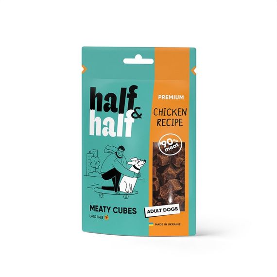 Ласощі для собак Half&Half з куркою 100 гр