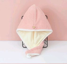 Полотенце тюрбан для сушки волос  из микрофибры Цвет персиковый+белый, серый+ розовый