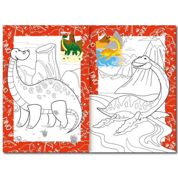 Книжка раскраска "Динозавры" РМ-48-31 с цветными подсказками | Зображення 1