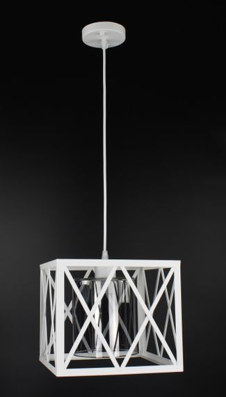 Люстра підвісна LOFT на 1 лампочку 27085 Білий 30-90х25х36 см.