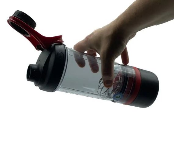 Шейкер спортивний з контейнером Casno 600 мл KXN-1199 з вінчиком Сірий/Червоний (KXN-1199_Grey/Red) | Зображення 6