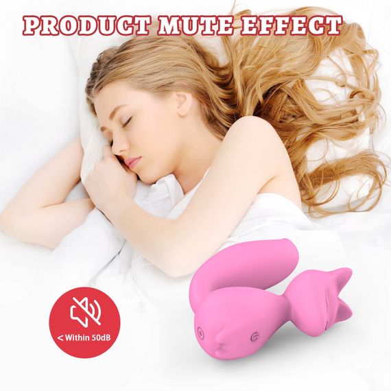 Міні-вібратор кліторальний Every Night Toys Doris у формі лисиці світло-рожевий, 10 режимів вібрації Sex Aura | Зображення 4