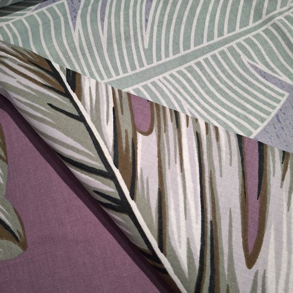 Комплект постільної білизни SoundSleep Banana Leaves бязь Полуторний 160х215 см бузковий (2800004783590) | Зображення 1