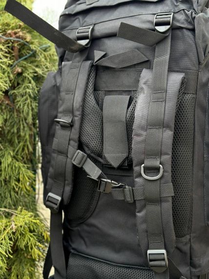 Рюкзак Чорний тактичний Каркасний 80л Black Алюмінієва рама | Зображення 5