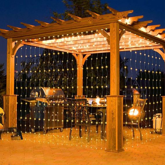 Гірлянда Штора від USB, 3x2м, з пультом управління, Жовта / Новорічна світлодіодна гірлянда на вікно | Зображення 1