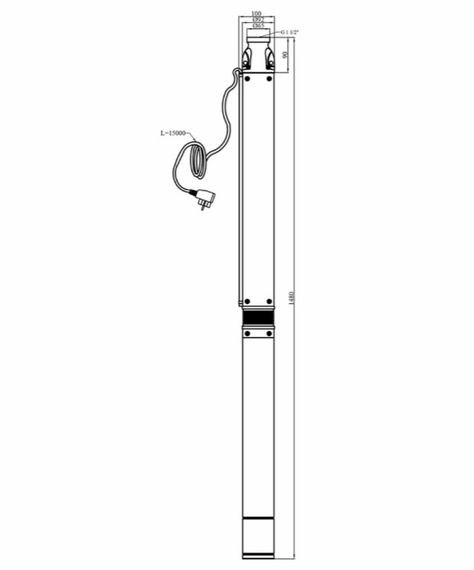 Насос глибинний багатоступінчастий відцентровий Pumpman 4SEM2-26-1.5 кВт Hmax 200 м Qmax 5,5 куб.м 2200 Вт (CV033200) | Зображення 1