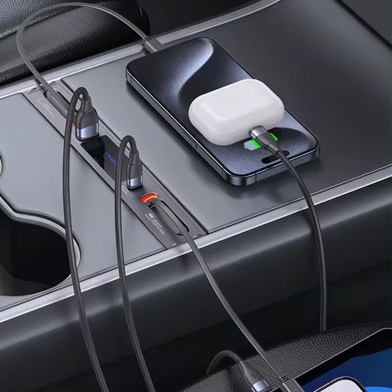 Перехідник HUB Usams US-SJ649 60W Car Central Control Charging HUB For Tesla (3/Y) Tarnish | Зображення 6