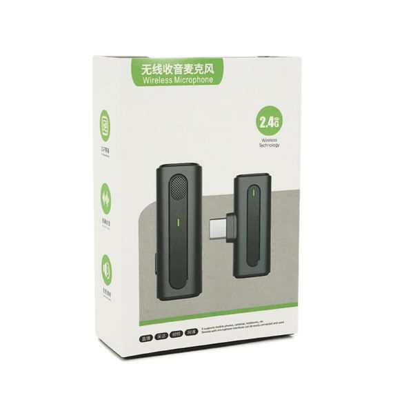 Петличний бездротовий мікрофон M9, роз'єм Lighting, вбудований акумулятор 80 mAh, Black, Box | Зображення 1