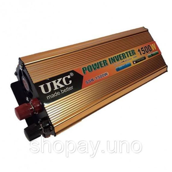 Перетворювач напруги UKC 1500 Вт 24v 220v інвертор 1500w 24в 220в | Зображення 2