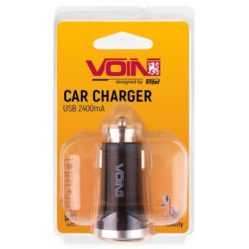 Автомобільний зарядний пристрій VOIN C-2411BK 2USB (12 / 24V - 5V 2,4A) | Зображення 1