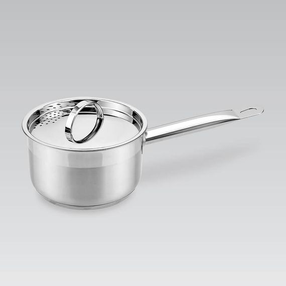 Кухонний ковш Maestro MR-3511-14S, 0.75 л, 14 см, з нержавіючої сталі з кришкою, для всіх типів плит