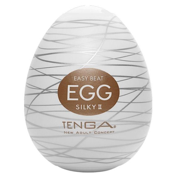 Мастурбатор-яйце Tenga Egg Silky II з рельєфом у вигляді павутини Sex Aura