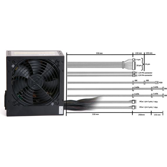 Блок живлення Vinga 500W (VPS-500PV2) | Зображення 5