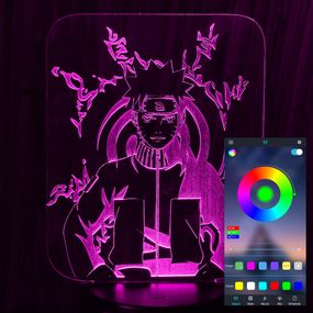 Акриловий світильник-нічник керування з телефона Наруто 6 tty-n000599
