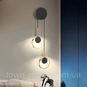 Бра настенное LED BD089-2-bk-gd-k Черный 55-200х35х6 см.