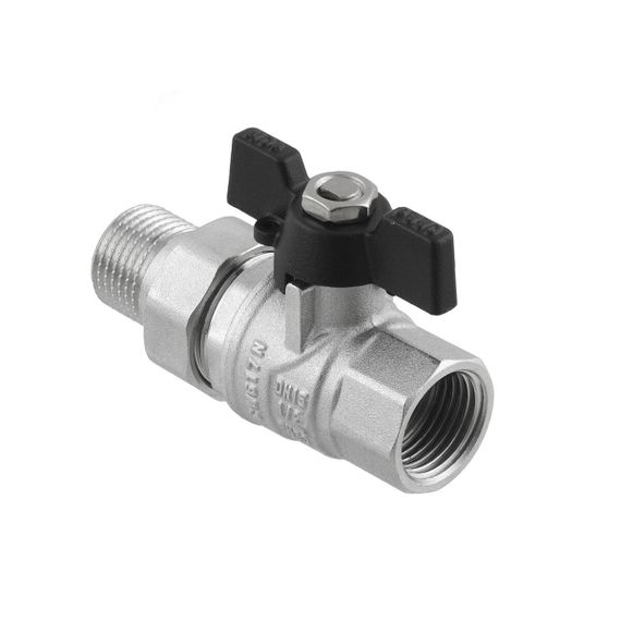 Кран кульовий з американкою Raftec BLACK PN15 ВЗ 1/2" метелик DRBS1 | Зображення 1